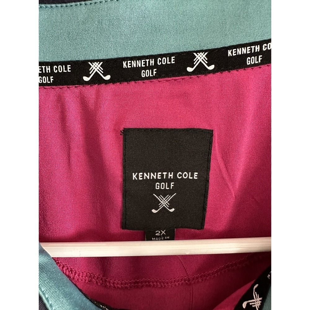 KENNETH COLE GOLF Polo Shirt Mens 2XL Pink Premium UPF Stretch Short Sleeve New - Picture 4 of 10